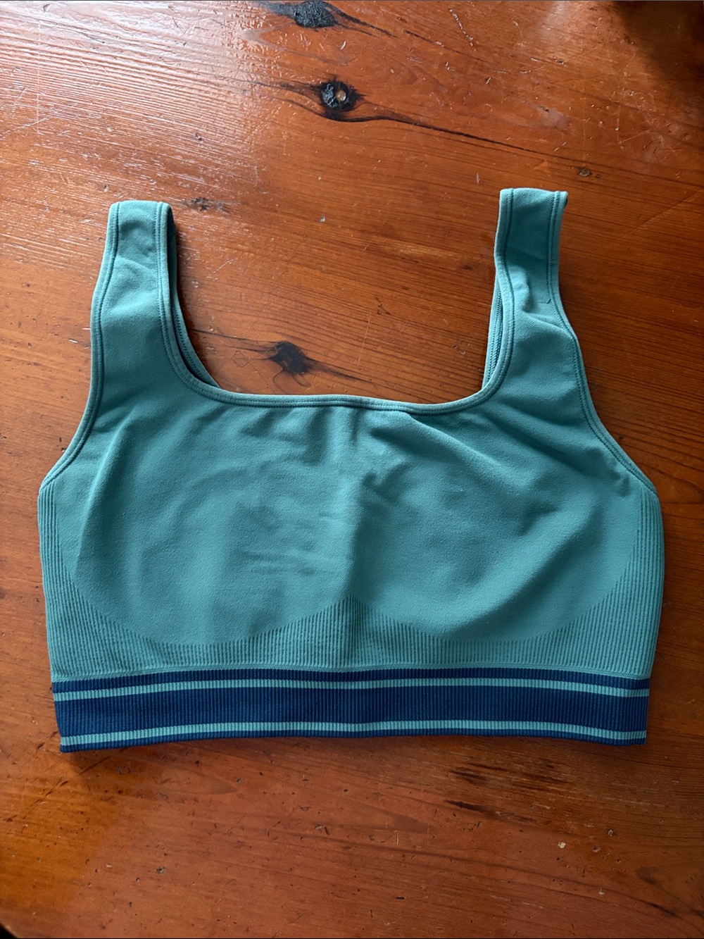 Seamless Scoop Neck Sports Bra - Teal